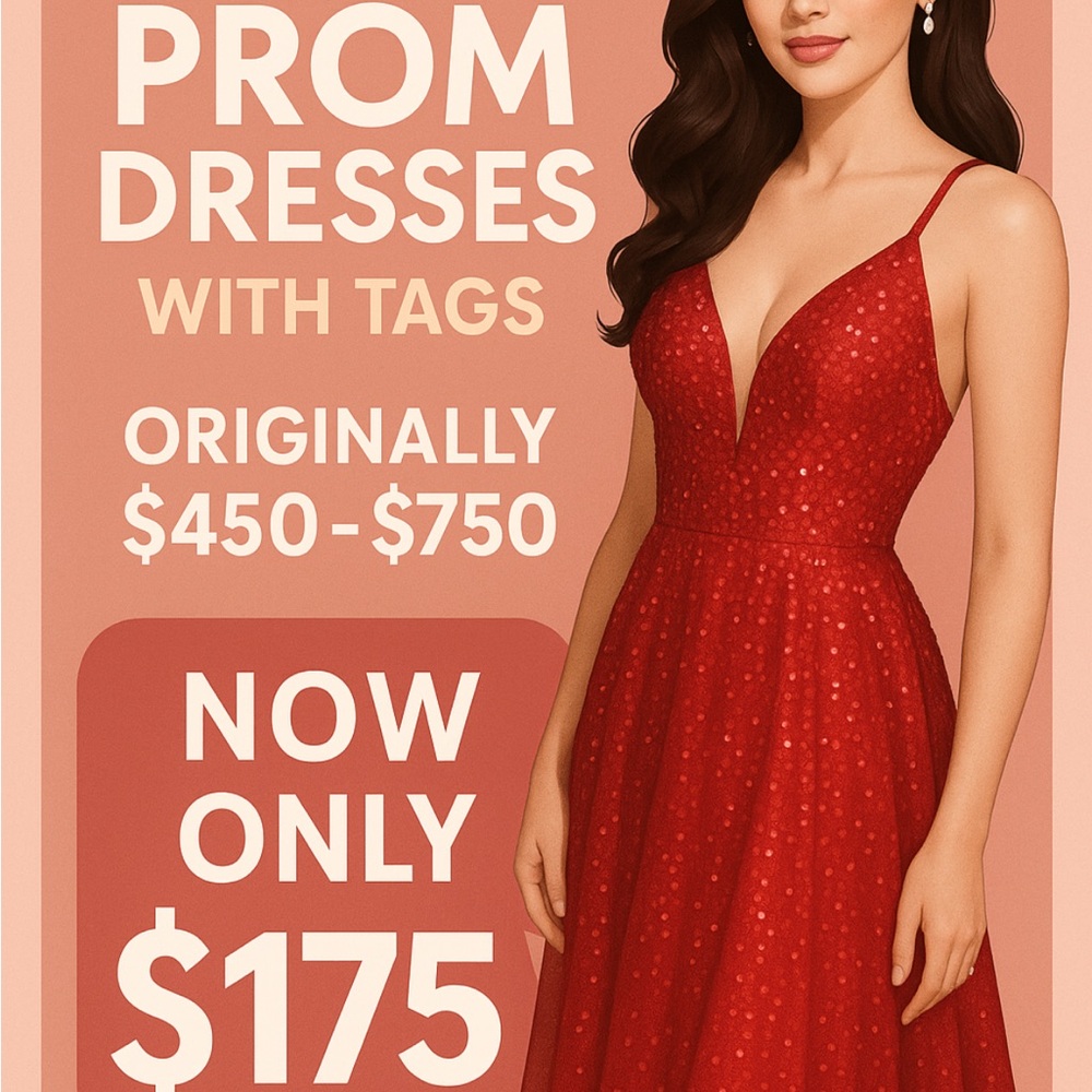 Going Live SUNDAY at 9pm starting at $40 High-end Prom dresses new w tags!